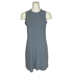 Lululemon Classic Fit Cotton Blend Dress 6 Silver Blue Mini Sleeveless Crewneck